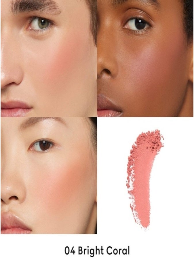Gucci Luminous Matte Powder Blush 5.5g –  04 Bright Coral - true peachy pink Long-Wear Luxury Cheek Color - Image 2